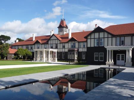 Dreadnought mixed colour clay roof tiles at Government House in New Zealand